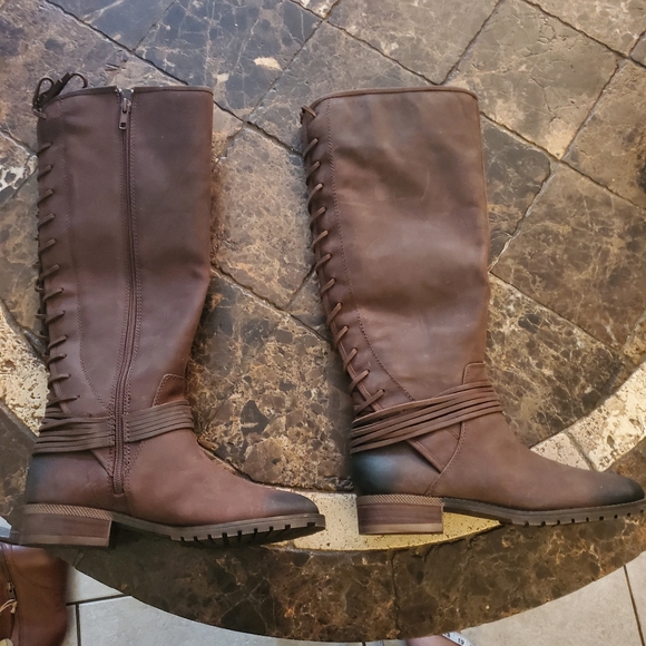 Arturo Chiang Darla brown Leather Riding Boot 7 NWOT - Picture 2 of 7